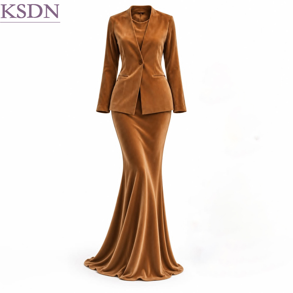 Formal Skirt - Fashion Velvet Women's Suits Dress Graceful