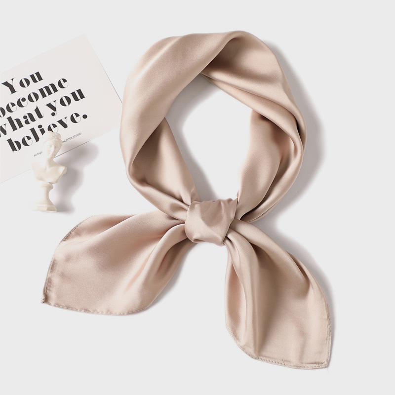 Silk Blouse - 70cm Pure-color Scarf Female Imitation Silk
