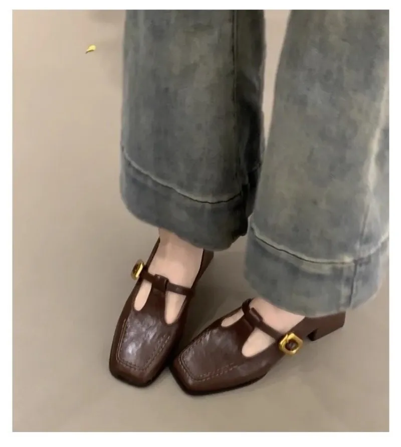 Women Square Toe T-Strap Mary  - Womens Heels recension och pris