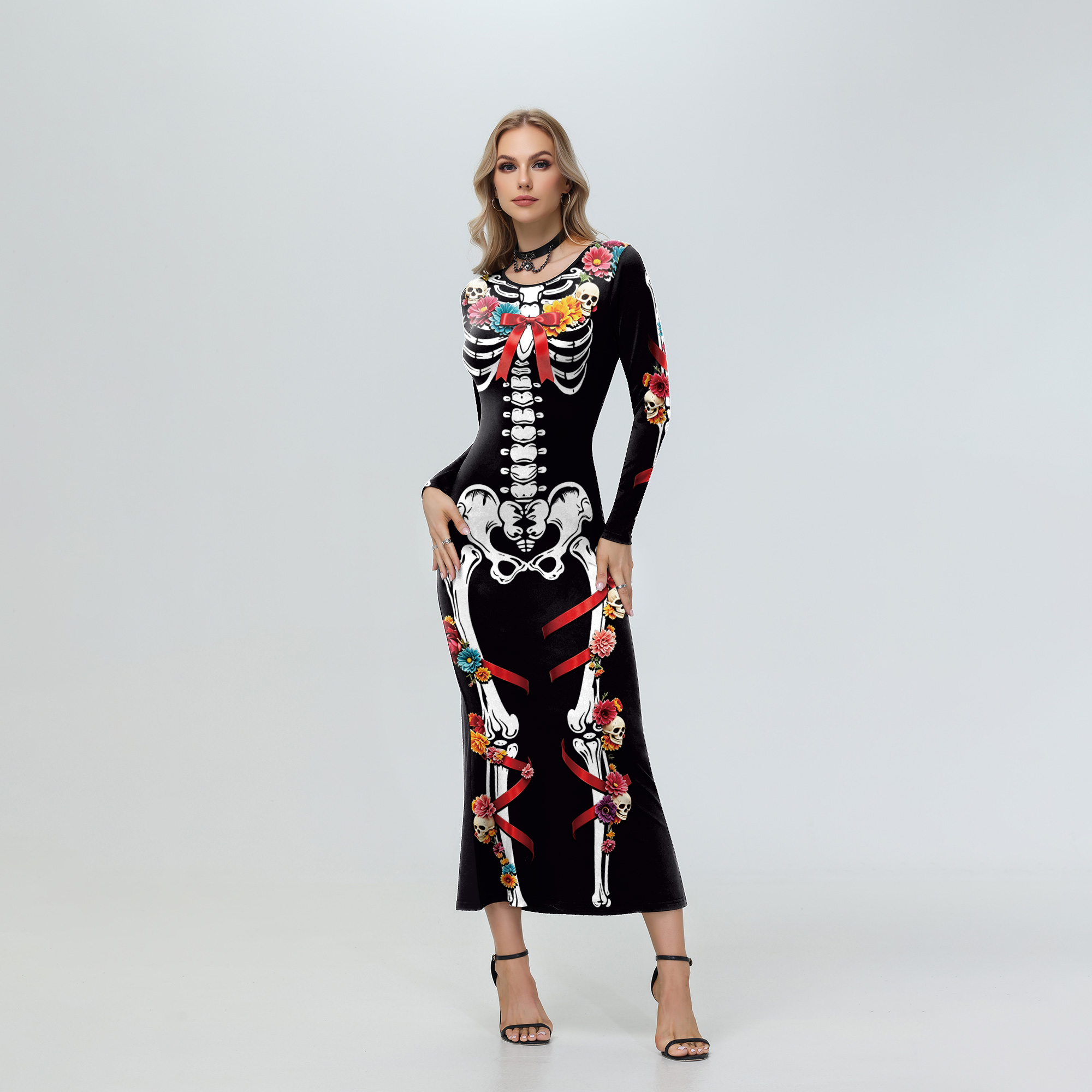 Halloween Women Floral Skeleto - Women'S Red Formal Wear recension och pris