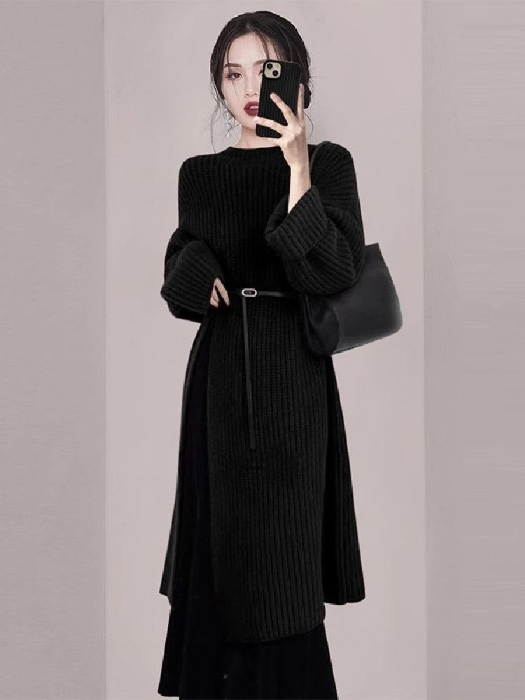 Women Elegant Red Knit Dress A - Women'S Red Formal Wear recension och pris