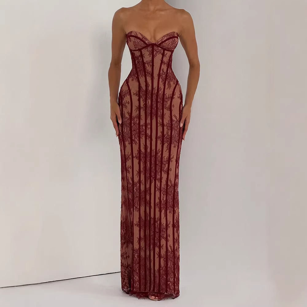 Strapless Bodycon Maxi Dress f - Evening Gown recension och pris